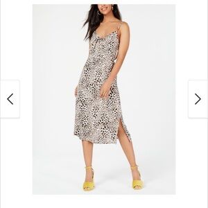 TRIXXI Tie-Front Leopard Print Midi Dress